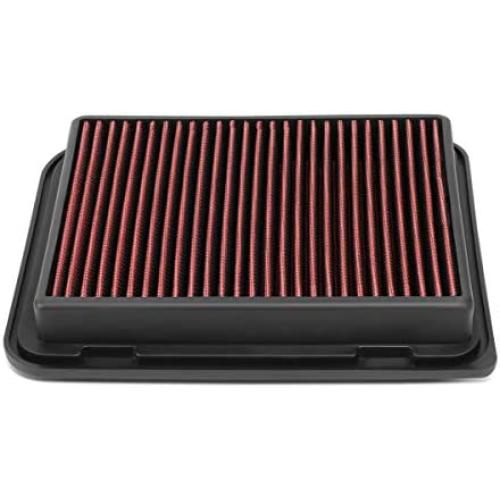 DNA Motoring AFPN-230-RD Washable Drop In Panel Air Filter Enhance Engine Performance [Compatible with 07-08 Mitsubishi Grandis / 13-17 Lancer / 14-20 Outlander / 13-20 Outlander Sport / 13-20 Rvr]