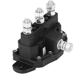 Qiilu Winch Motor Intermittent Duty Reversing Solenoid DC Contactor Relay Switch