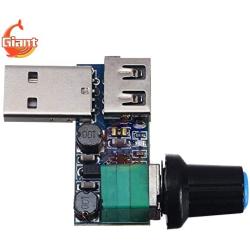 Davitu Motor Controller - USB Fan Speed Controller Board 5V to 12V Control Switch Fan Stepless Module Adjustable Potentiometer Male Female Adapter