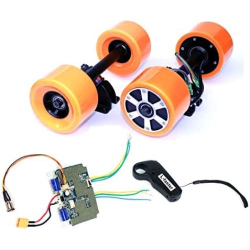 L-faster Electronic Longboard Hub Motor Kit Skateboard Brushless Motor Wheel with Truck Electric Board Dual Motor Drive Remote Controller