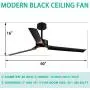 Indoor 3-Blade Ceiling Fan with LED Lights, 60