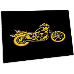 3dRose Detailed Silhouette of a Motor Bike. Yellow on Black. - Desk Pad Place Mats (dpd-324604-1)