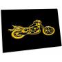 3dRose Detailed Silhouette of a Motor Bike. Yellow on Black. - Desk Pad Place Mats (dpd-324604-1)