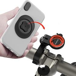 Bike Phone Mount,Motorcycle Cellphone Holder with Universal Adapter,Bicycle Out Front Handlebar Mount for Mountain Bike,Scooter,Electric and Road Bike-Compatible for iPhone-Angle Adjustment Edition