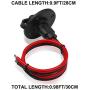 iMESTOU SAE Plug Solar SAE Socket Weatherproof Sidewall Port DIY Cord 12AWG SAE Cable Quick Disconnect Solar Panel Mount for Motorcycle Solar Generator Battery Chargers (2PCS)