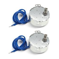 Fielect 2Pcs Synchronous Motor AC 110V 15-18RPM Turntable Motor CW/CCW Direction 4W TYC-50 Double Flat Tapping Shaft