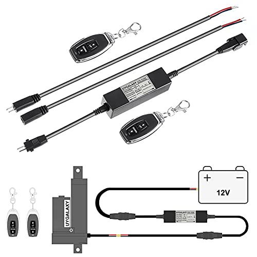 UYGALAXY Linear Actuator Controller DC Motor 12V Momentary Switch Forward/Reverse with 2 PC Wireless Remote Control DPDT Relay for Motors