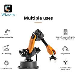 wlkata Mirobot 6DoF Mini Industrial Robotic Arm Educational Kit Programmable Robotic Arm Lightweight Professional Desktop Robotic Arm for K12 or 3D Printer
