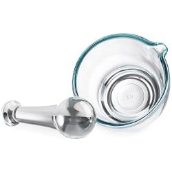 Ultrassist 4oz Glass Mortar and Pestle Bowl, Medicine Grinder and Mixer for Pharmacy or Science Lab