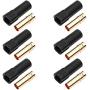 Heyiarbeit 6 Pairs XT150 Connector Adapter Female Plug 6mm Large Current Motor Gold Bullet Connector for RC Lipo Battery ESC Motor