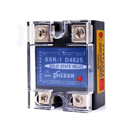 Laituods Single Phase Solid State Relay SSR-1D4825 DC Input 3-32V, AC Output 24-480V,DC Control AC Suitable for Heating, Lighting, Motor and Industrial Equipment(25A)