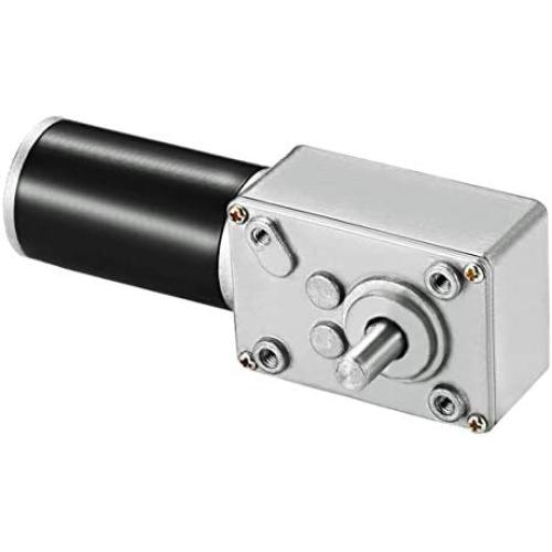 Greartisan DC 12V 30RPM 13.5Kg.cm 8mm Single Shaft Self-Locking Reversible Worm Gear Motor with Cable, High Torque Speed Reduction Motor, Turbine Electric Gearbox Motor