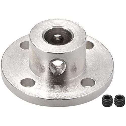 uxcell 8mm Inner Dia H13*D16 Rigid Flange Coupling Motor Guide Shaft Coupler Motor Connector Silver Tone for DIY Parts