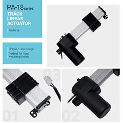 PROGRESSIVE AUTOMATIONS Track Linear Electric Actuator 12V (40 in. 150 lbs.) Innovative Design & Durable Stroke. for Home, Office, Hospitality, Robotics, Cabinetry, Homecare beds. PA-18-40-150