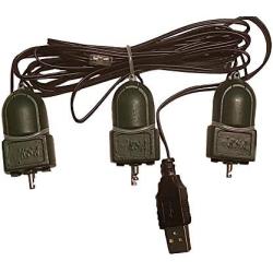 Kurt S. Adler USB Triple DC Twirl-It Motors, Black