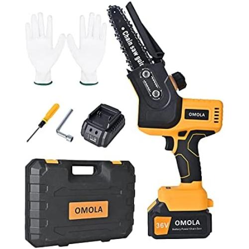 Mini Chainsaw Cordless, 4-Inch Electric Protable Chain Saw with Brushless Motor，Pruning Shears Chainsaw for Tree Branch Wood Cutting