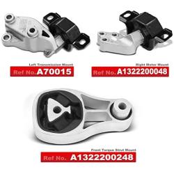 A-Premium Engine Motor and Transmission Mount Compatible with Smart Fortwo 2008-2015 ELECTRIC L3 1.0L 3-PC Set