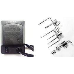 BBQ Grill Rotisserie Replacement Parts Rotisery AC Motor Plus Universal Rotisery Spit Meat Forks for Weber Grill Pro Rotisserie