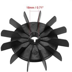 uxcell Motor Fan Blade 142mmx18mm Round Shape Bore Black Engineering Plastic with 12 Vanes