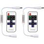 RGBZONE 2 Pack 11-Key RF Mini Wireless Remote Controller with DC 5-24V Connector for 5050 3528 5630 RGB LED Strip Lights