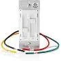 Contrôle d'éclairage Dual Quiet SureSlide 66DF-10W de Leviton pour LED 150W, Incandescence/Halogène 300W, Ventilateur 1,5 Amp, 120V, Blanc Contrôle d'éclairage Dual Quiet SureSlide 66DF-10W de Leviton pour LED 150W, Incandescence/Halogène 300W, Ventilateur 1,5 Amp, 120V, Blanc