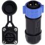 Trolling Motor Plug Receptacle Set 2-Wire Configuration by Wadoy, Waterproof Marine Boat Power Connector 12/24/36/48 Volt Marine Plug
