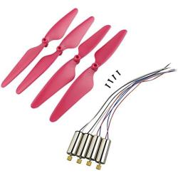 Upgrade Motors Main Blade Propellers for Hubsan H502E H502S Drone Replacement CCW CW with Metal Gear RC Quad Copter Spare Parts Set (Red)