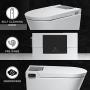 Trone Nobelet NETBCDER12.WH Electronic Bidet Toilet, Floor-Mounted Toilet Bowl with Heated Toilet Seat and Bidet with Dryer, Advanced Smart Toilet for Bathroom, White