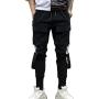 PDTXCLS Mens Jogger Sweatpants Hip Hop Zipper Pockets Elastic Waist Harem Pants Motor Biker Punk High Street Casual Trousers