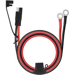 Vemote SAE Battery Connector 10AWG SAE to Ring Terminal Harness with 15Amps Fuse 2 Pin SAE Quick Disconnect Connector 2FT Extension Cable for Motorcycle RVs Boats etc.