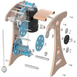 Teerwere Stirling Engine Motor Engine Toy Model 3D Metal Assembly Model Toy Pendulum Clock DIY Mechanical Assembly Metal Model (Color : Gold, Size : One Size)
