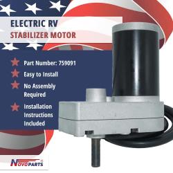 NOVOPARTS 759091 Electric RV Stabilizer Motor and Gear Box Assembly for PSX2 S60