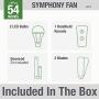 Hunter Symphony Indoor Wi-Fi Ceiling Fan with LED Light and Remote Control, 54