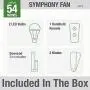 Hunter Symphony Indoor Wi-Fi Ceiling Fan with LED Light and Remote Control, 54
