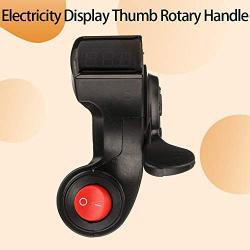 KOOBOOK 1Pcs 12V-72V E-Bike Universal Thumb Throttle LED Display Voltage Black Portable Digital Grips With Power Switch For Scooter Electric Bike