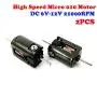 Acxico 2Pcs 15mm Micro 010 Motor DC 6V 12V 24V High Speed Dual Shaft Toy Car Rail Train