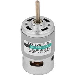 775 DC Motor, DC 24V/20000RPM 80W High Speed Low Noise High Torque Motor Extension Shaft Motor(24V20000RPM)