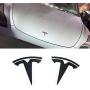Powlamks 3D Metal Emblem Sticker for Tesla Model 3, 2Pcs - Front Hood Badge Decal & Rear Trunk Logo (Matt Black)