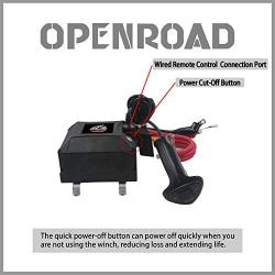OPENROAD 10000Lbs 12 Volts Electric Winch, Winch for Truck/4×4/Jeep, 10000Lbs/4535kg Electric Winch Kit, with 26m/85ft Winch Cable, Towing Off-Road Electric Winch Recovery kit (10000Lbs Black)