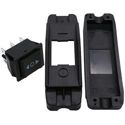 TWTADE Latching Polarity Reverse Switch DC 12V 10A Motor Control 6 Pin 3 Position ON-Off-ON AC 110V-220V Black Boat Rocker Toggle Switch With Solid Shell Installed H-012-KCD2-203-JT-DJ