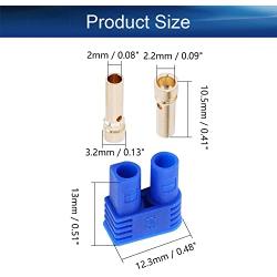 Heyiarbeit 2 Sets EC2 Connector 2mm Gold Bullet Banana Plug Female for RC ESC Lipo Battery Electric Motor DIY