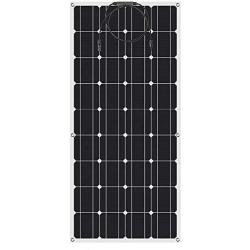 AUECOOR Flexible Solar Panel 100W Solar System + PWM 20A LED Solar Controller + 5M Solar Cable + Cable Entry Cover for RV Boat Off Grid