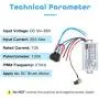 PWM DC Motor Speed Controller, DC 9V-60V & 20A Max Brush Motor Stepless Speed Controller with Forward-Brake-Reverse Switch & Ajustable Potentiometer