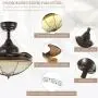 NOXARTE 36 Ceiling Fan with Light Remote Control Vintage Dimmable Retractable Fan Chandelier Lighting Fixture for Living Dining Room NOXARTE 36 Ceiling Fan with Light Remote Control Vintage Dimmable Retractable Fan Chandelier Lighting Fixture for Living Dining Room