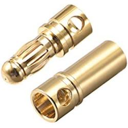 uxcell 3.5mm Bullets Connector Gold Plated Banana Plugs Male&Female for RC Battery ESC Motor 4pairs