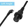 CERRXIAN 30cm Left Angle Micro USB Mount Extension Dash Flush Cable for Car, Boat, Motorcycle, Truck Dashboard(L-Micro)