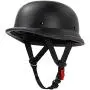 German Style Motorcycle Helmet, Thin Skull Cap Half Helmet for Adult Men Women, Novelty DOT Half Shell Helmet, Retro Half Face Helmet for Cruiser Scooter Chopper, DOT Approved (Matte Black, Large)