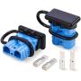 Orion Motor Tech Wire Connector 2 Pack, 50A Wire Harness Plug Kit for 6 to 12 Gauge Cables, 12V to 36V Battery Quick Connect Disconnect Set for Car Bike ATV Winches Lifts Motors More, Set of 2, Blue