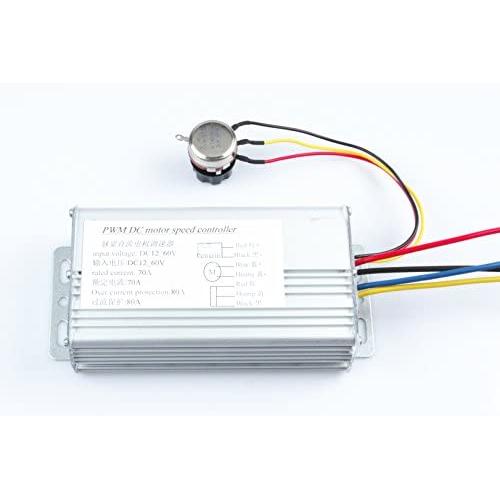 KNACRO DC PWM Motor Speed Controller DC 10-60V Industrial Grade high-Power 70A (80A MAX) 12V 24V 36V 48V 60V (10V-60V) Brush Motor Controller Maximum Power 4200W