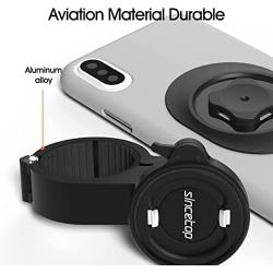 Bike Phone Mount,Bicycle Cellphone Holder with Universal Adapter, Out Front Motorcycle Handlebar Mount for Mountain Bike,Scooter,Electric,MTB and Road Bike-Compatible with iPhone/Samsung/Google-Black